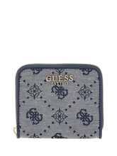 GUESS 1 USCITA Guess Neda Slg Small Zip Around Portafoglio Donna Blu Blu